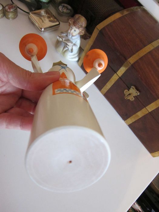 cadou rar Craciun Inger pazitor si Miner handmade lemn Germania 1960