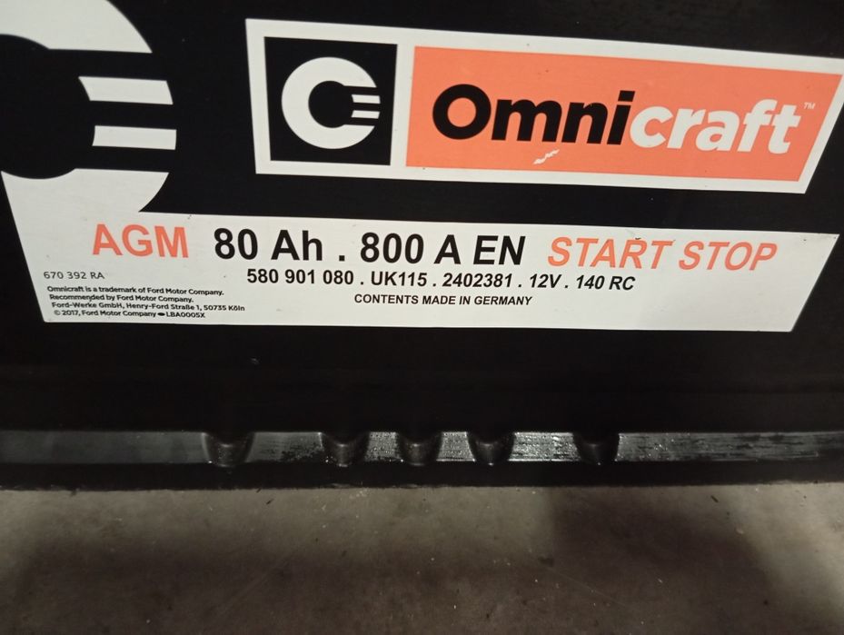 Baterie auto 80 amperi Agm cu Start Stop import Germania