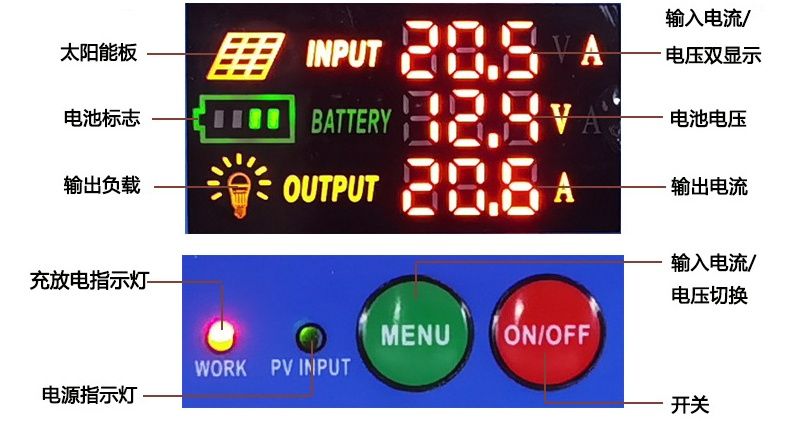 Контроллер для солнечный панелей.
 30А   12v