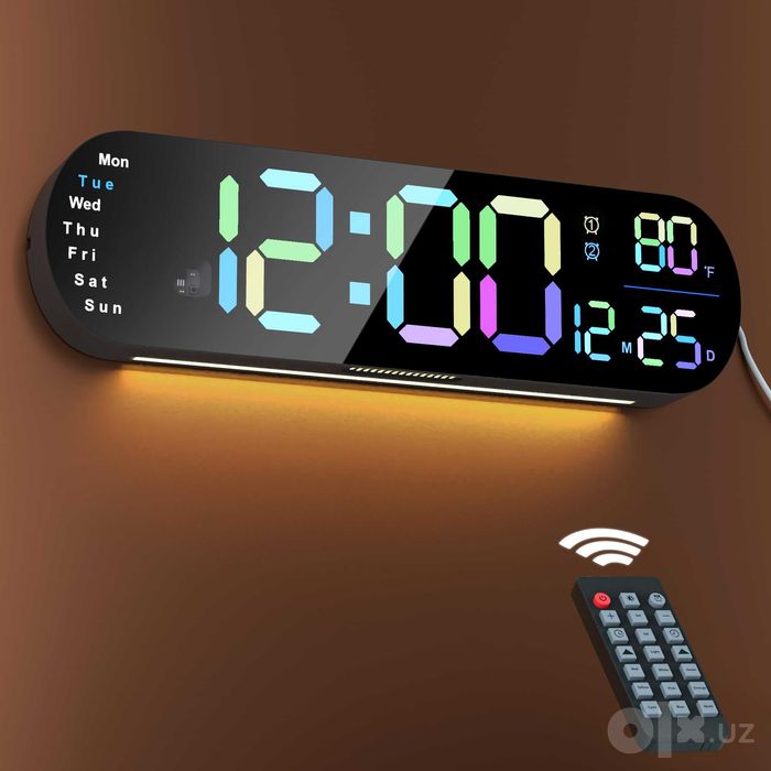 LED Часы электронные настенные + светодиод пультом.Devor Elektron Soat