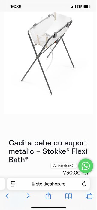 Cadita cu suport metalic Stokke