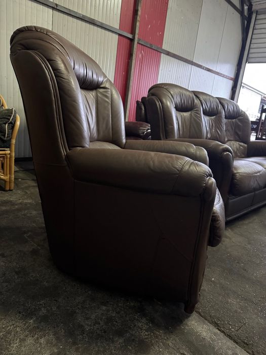 Кафява Гарнитура Естествена кожа