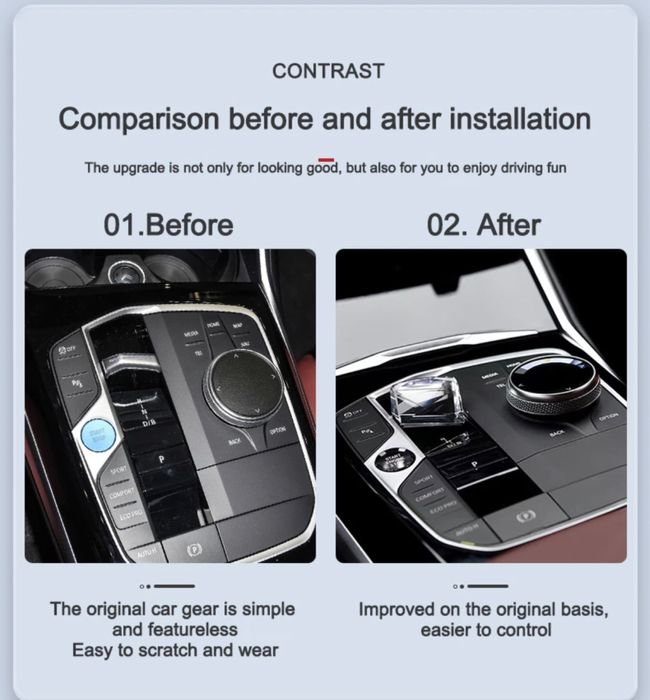 Set Schimbator Joystick Crystal Swarovski Bmw i3 i4 ix3 X5 X6 G05 G06