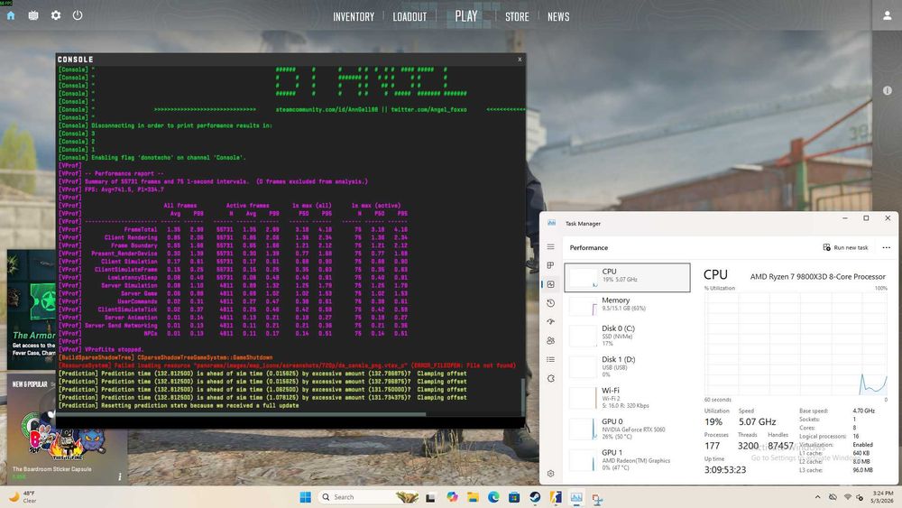 Gaming eSports Ryzen 7 9800X3D 16GB DDR5 RTX 5060