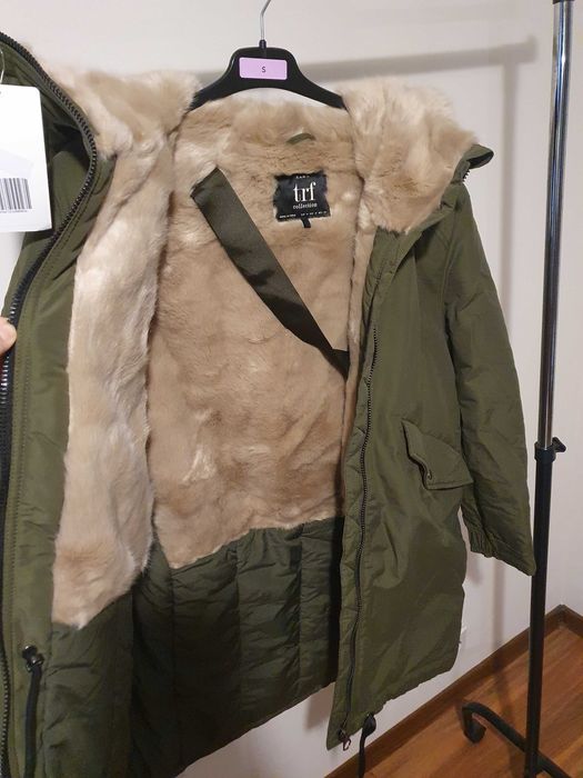 Parka oversize dama ZARA TRF kaki mar M - NOUA
