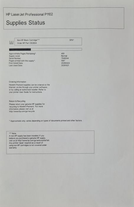 Принтер HP Laser Jet P1102