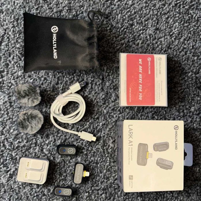 Hollyland LARK A1 Mini Duo Microfon Wireless RX + 2 TX Lightning Space Gray