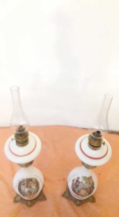 Lampa petrol din sticla pictura stil baroc