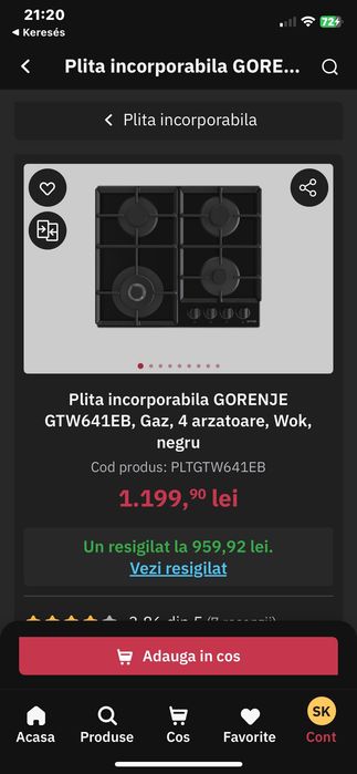 De vânzare Plita incorporabila GORENJE nou