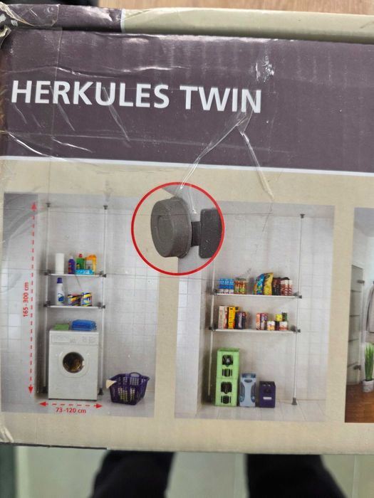 Etajera extensibila alba/gri din metal 300 cm Herkules Twin Wenko
