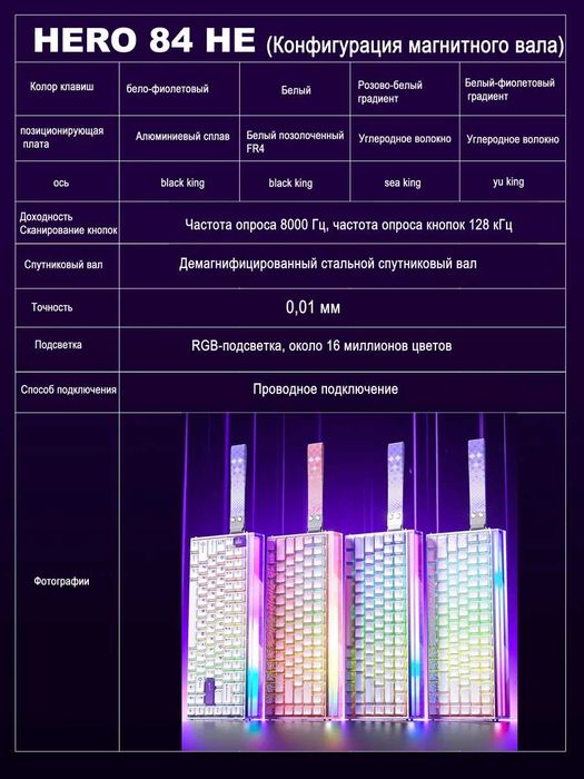 Клавиатура магнитная AULA HERO84 HE RU/EN оригинал