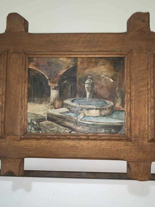 Polita cuier cu pictura pe panza