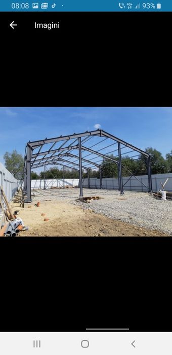 hala metalica demontabila pe suruburi 10x40x4h invelita cu panouri san