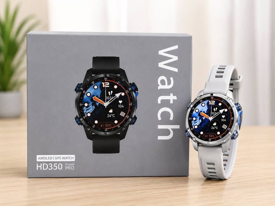 Смарт часы HD350 PRO AMOLED GPS 43 мм Smart Watch Android iPhone