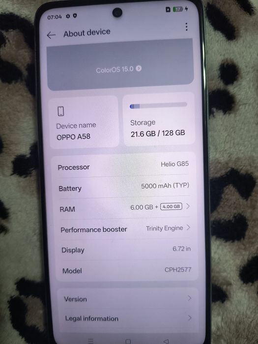 Vând telefon Oppo A58 in stare perfecta de functionare