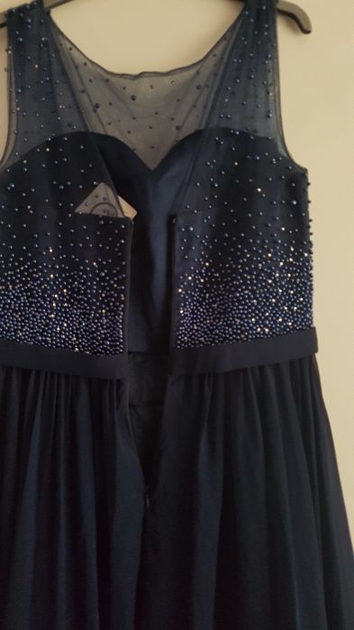 Официална стилна рокля с перли