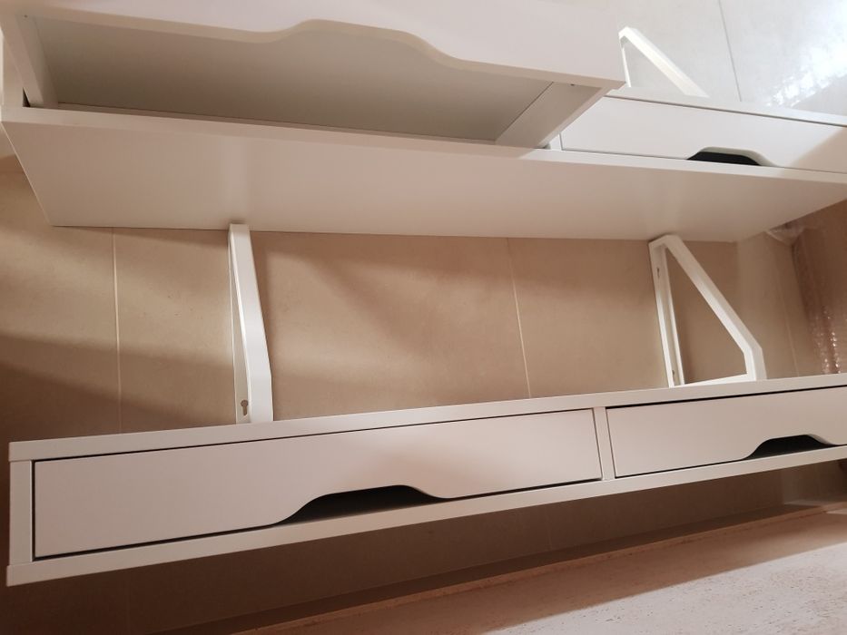 2x Équerres IKEA Ekby Lerberg Blanches - Supports Pour Table Ou étagère