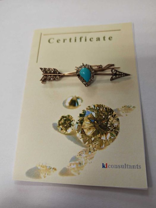 ***АНТИКА С ДИАМАНТИ*** Златна брошка Навахо