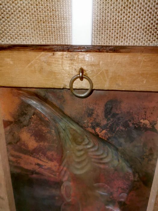 Антикварен Бюст жена стил арт нуво медна стенна плоча картина изкуство