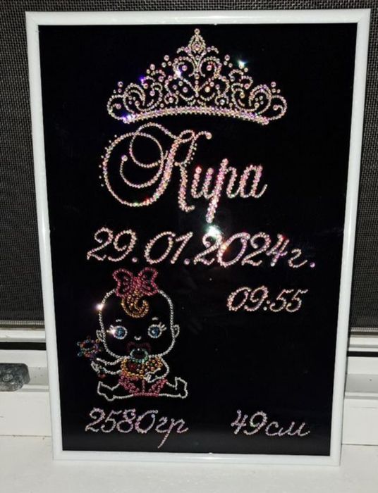 Метрики из страз. Инкрустация стразами