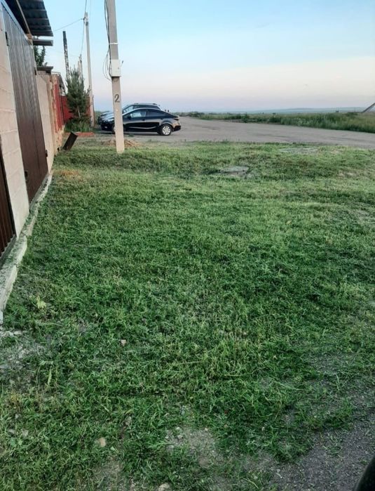 Покос травы бензотриммером