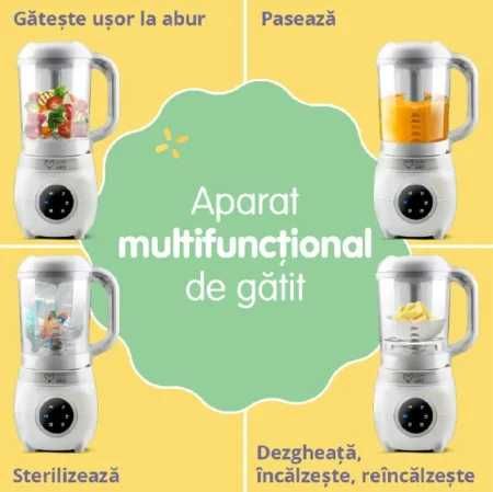 Aparat automat multifunctional de gatit cu aburi si blender 5in1, EasyCare Baby