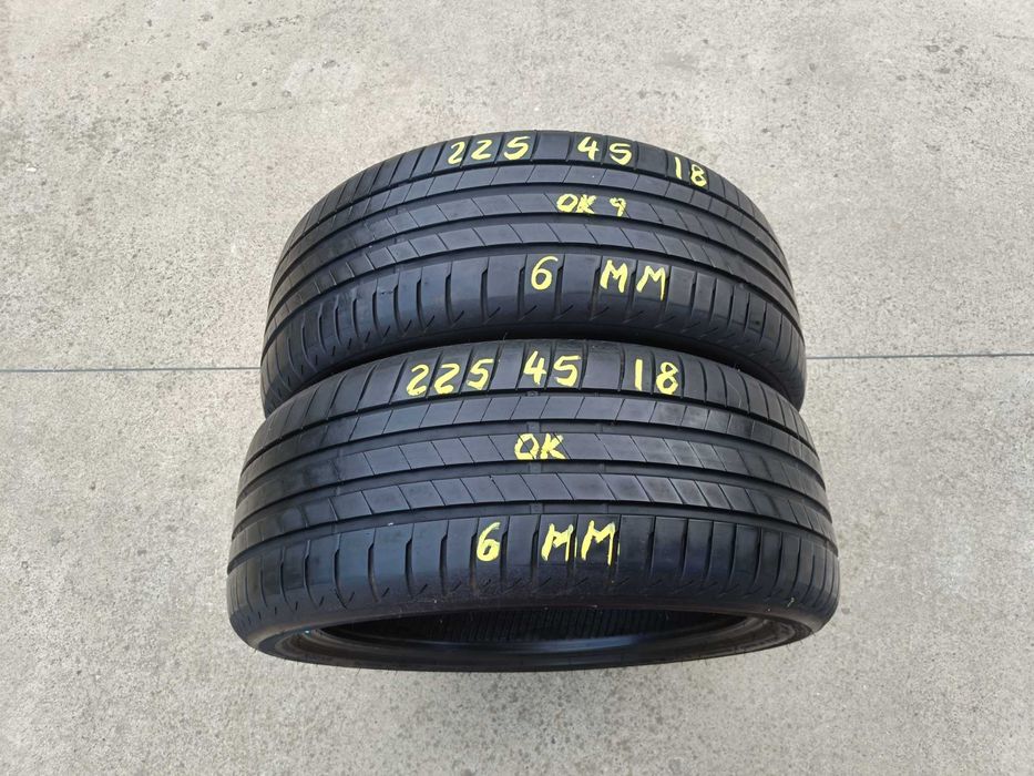 Doua anvelope vara 225 45 18 bridgestone turanza T005 profil de 6 mm