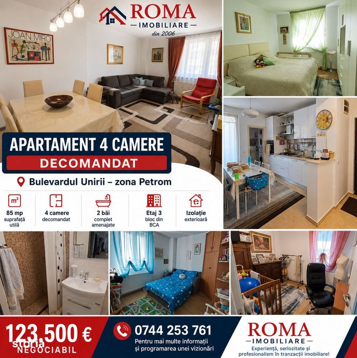 Bd. Unirii / Petrom apartament 4 camere mobilat si utilat — fotografia 1