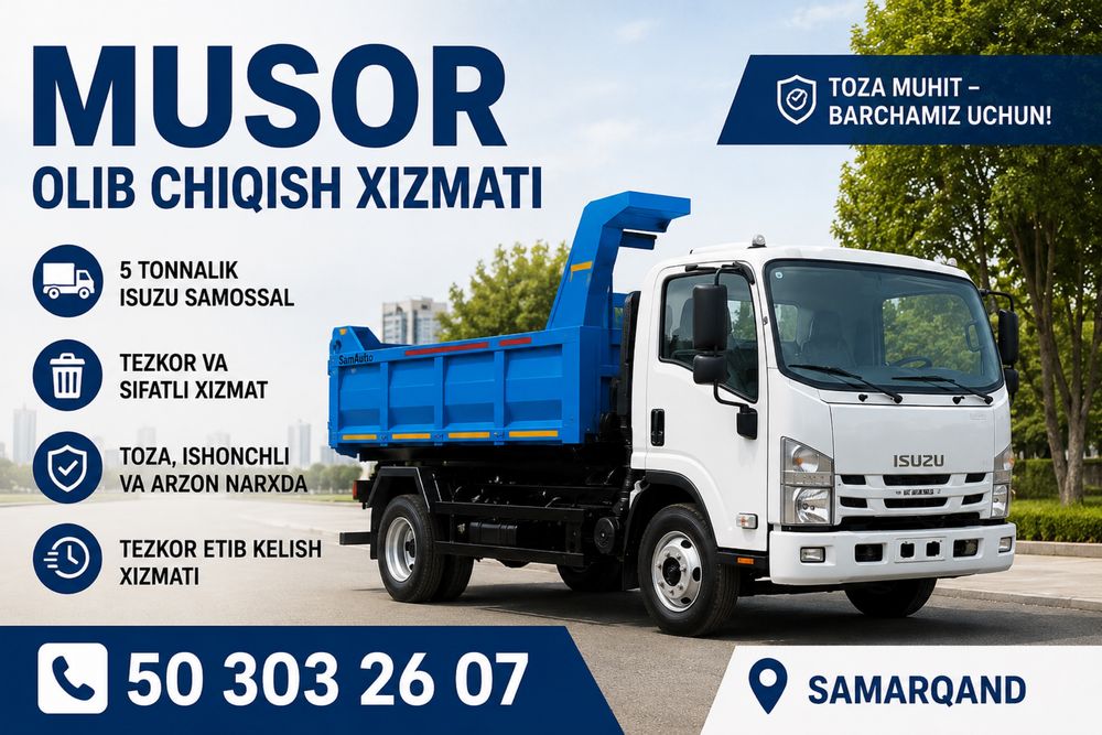 Musor olib chiqish xizmati Samarqand