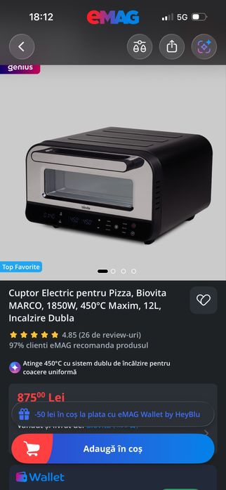 Cuptor electric pizza Biovita Marco 450grade garantie iunie 2028