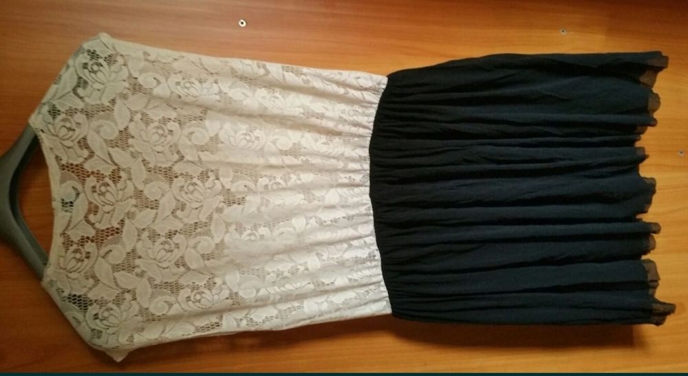 Rochie dantela dama alba neagra eleganta zi seara ocazie