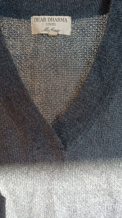 Дълга синя рокля с мохер M