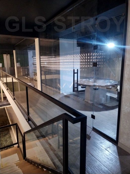 Стеклянные перила, перильные ограждения, oynalik perila, калёное стекл