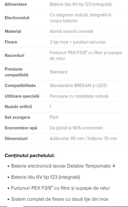 Baterie Baie Electronica Delabie Tempomatic 4