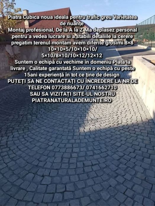 Vând și montez piatră cubică Andezit