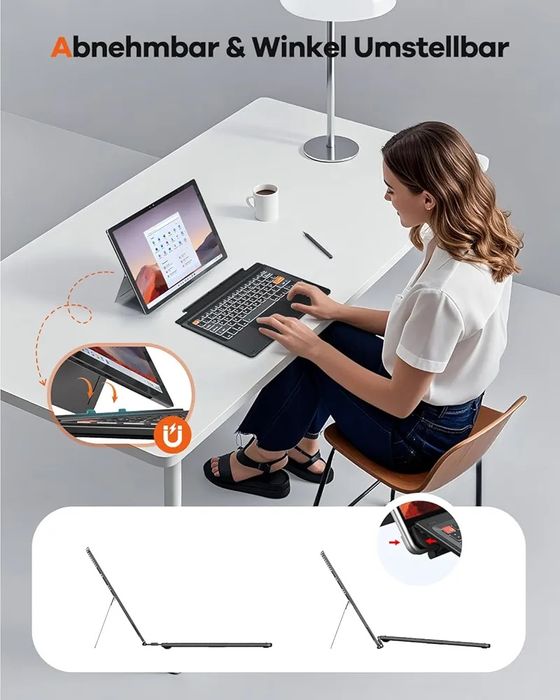 Doohoeek Bluetooth клавиатура за Surface Pro 7+/7/6/5/4/3 с подсветка