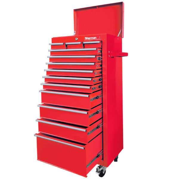 Dulap scule 13 sertare din oțel, roți, cheie