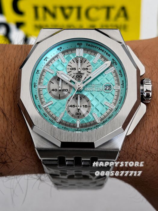 INVICTA Akula steel Turquoise dial 48 mm, Инвикта нов мъжки часовник