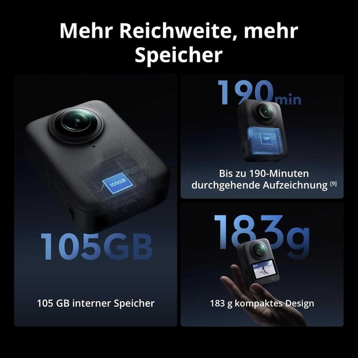 Екшън камера DJI Osmo 360 Essential Combo, Фабрично Запечатана