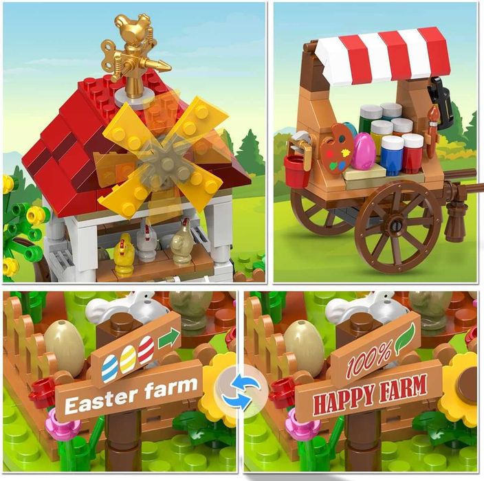 HOGOKIDS Великденски комплект за построяване на ферма, 397 части