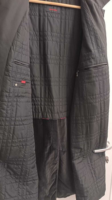 Geaca lunga office neagra Pierre Cardin marimea 56 / XXL
