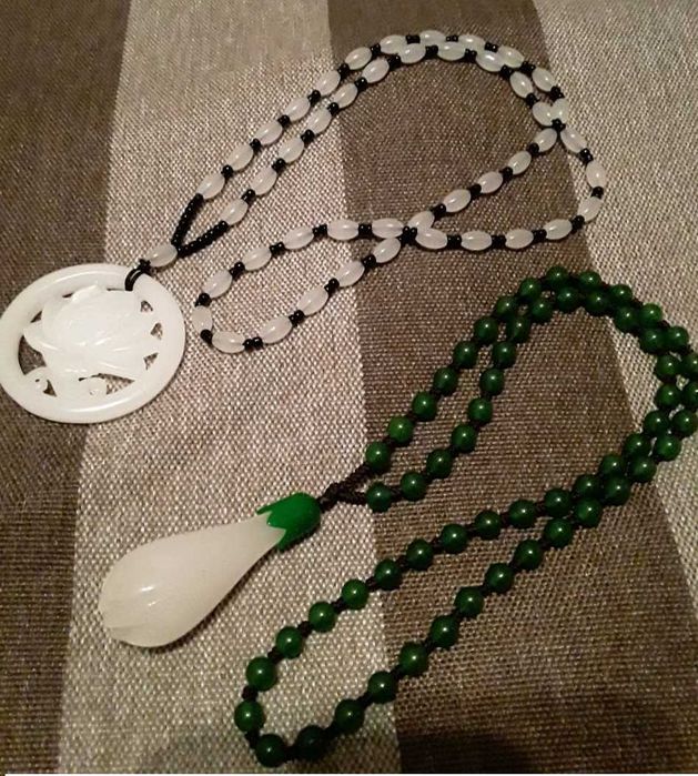 Нефрит кулон, бусы