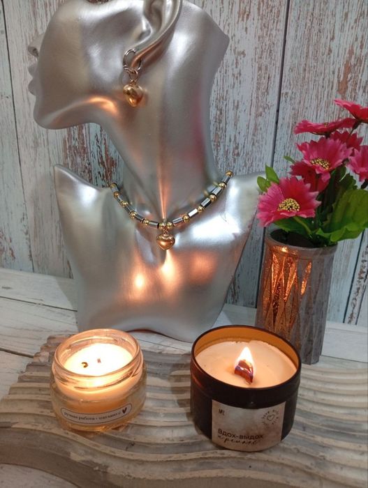 Набор из гематита  "Сердце"