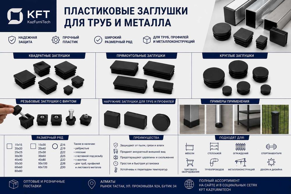 Заглушки пластиковые | Круглые, квадратные, прямоугольные | Опт и розн