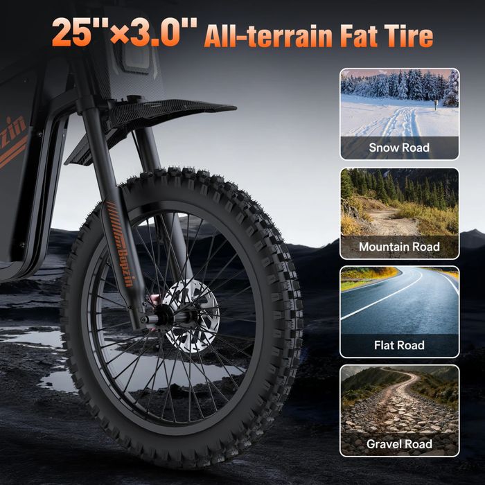 НОВО!!! Електрически OFF Road Велосипед Bopzin Q8 3000W 60V/35AH