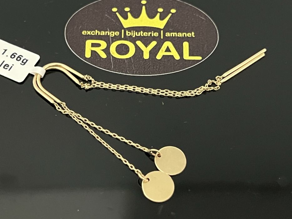 Bijuteria Royal CB : Cercei lungi aur 14k  1,66 gr