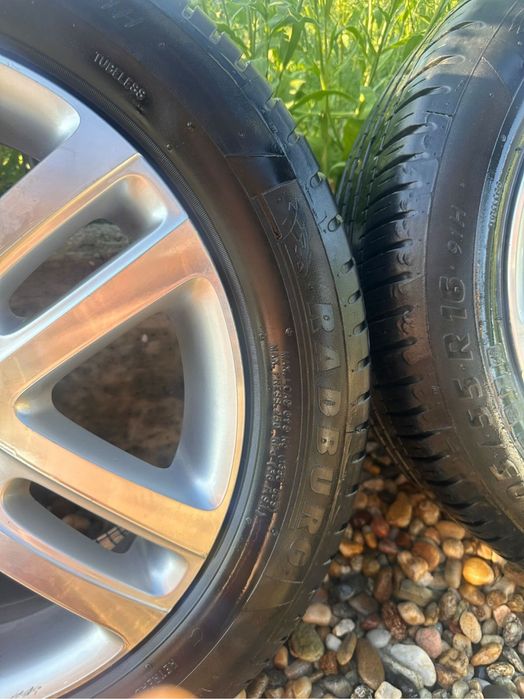 Set 4 Jante Aliaj VW 16" + 2 Anvelope Dunlop + 2 Anvelope Radburg 205/55R16