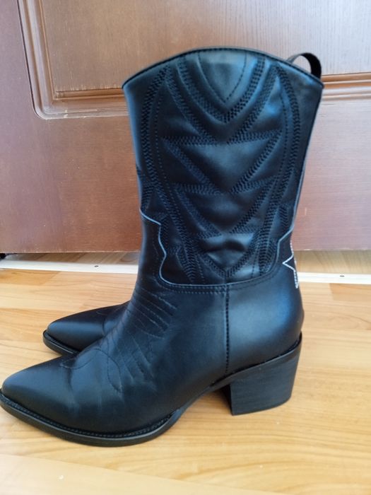 Сапожки осенние кожаные