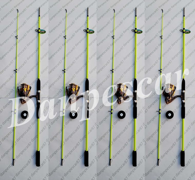 SET 4 Lansete WB fibra sticla plina 2,10m cu 4 Mulinete MA6000 11 rul