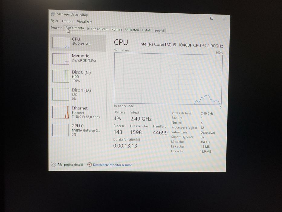 Calculator PC Office / Home / Școală i5-10400F, 8GB RAM, SSD 500GB Pro, GT 730,